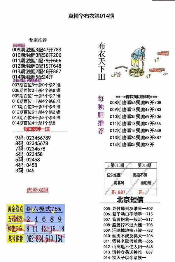 23014期: 福彩3D全套图版参考