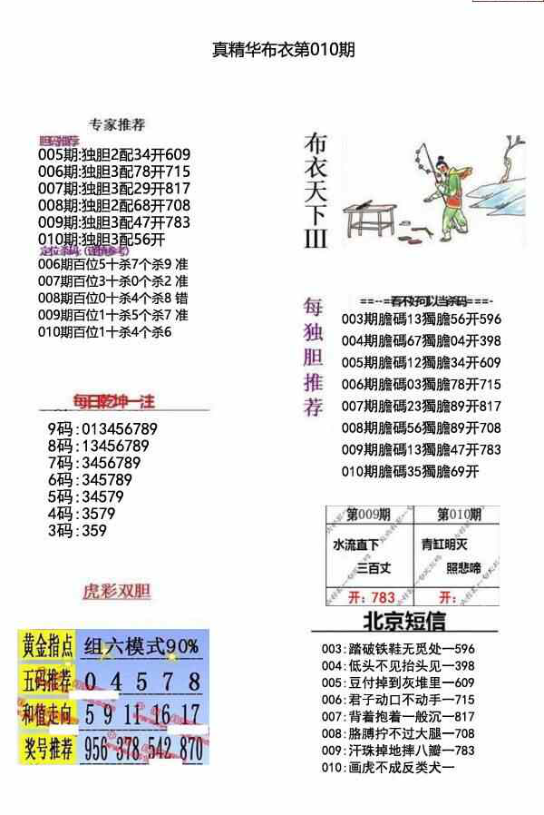 23010期: 福彩3D全套图版参考