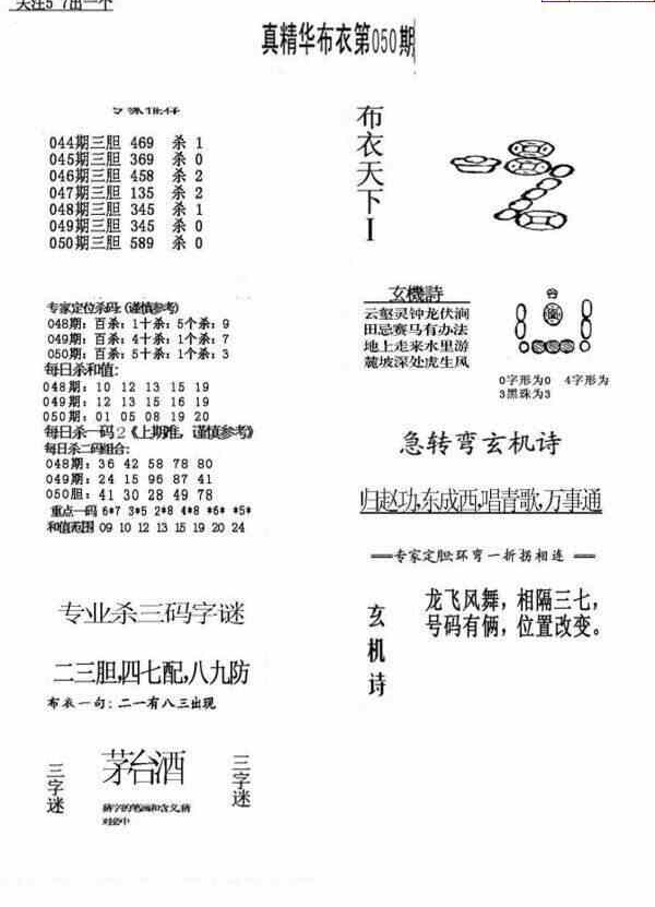 24050期: 福彩3D全套图版参考