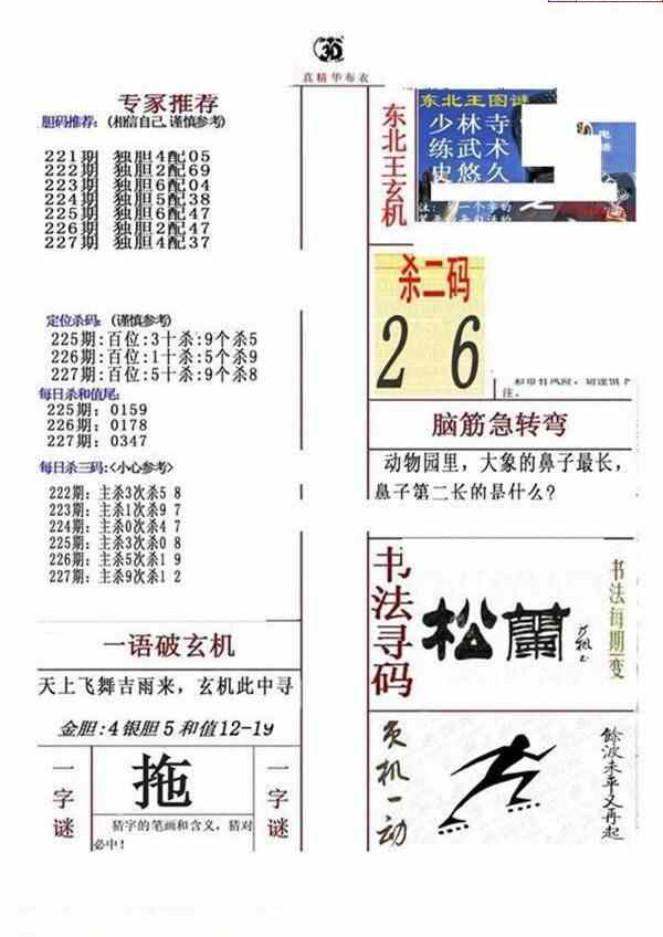 23227期: 福彩3D全套图版参考