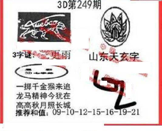 23249期: 福彩3D丹东全图分析