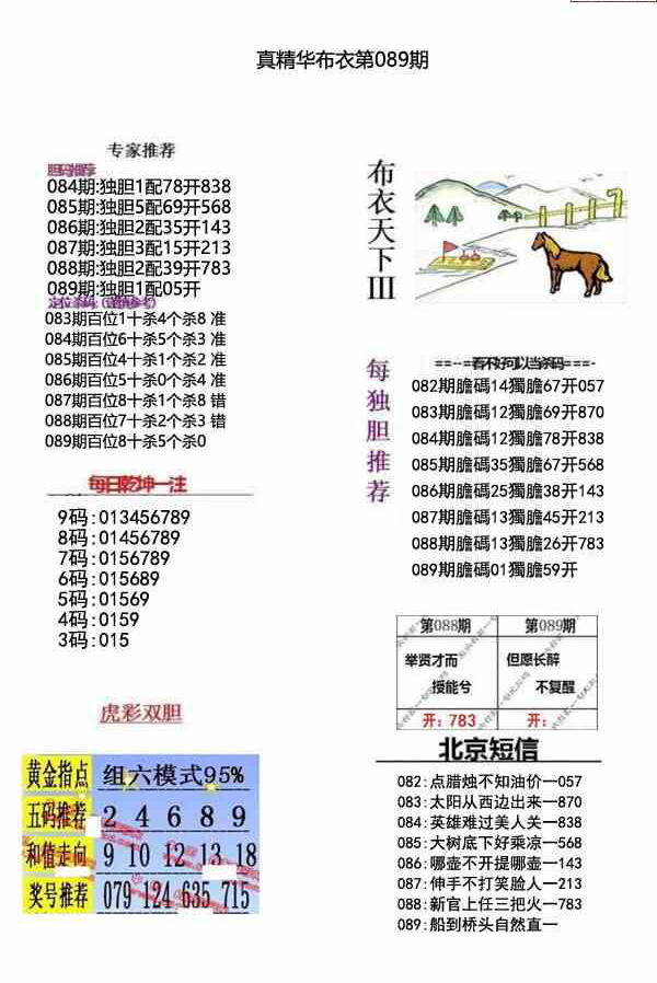 23089期: 福彩3D全套图版参考