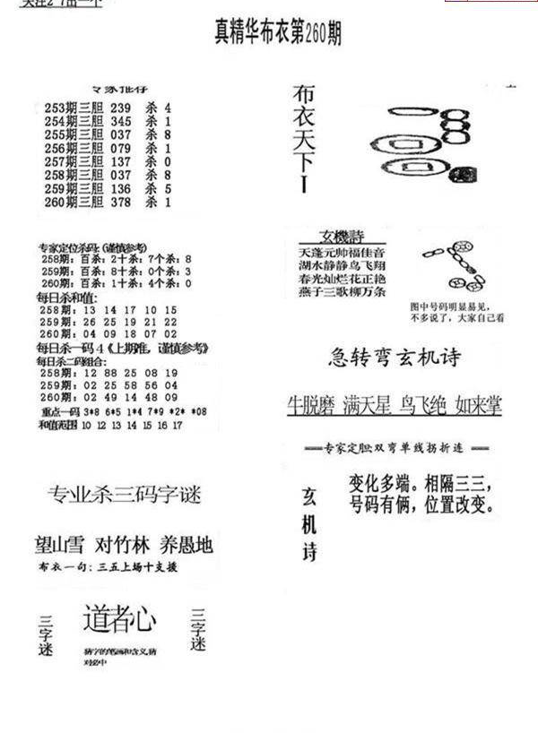 23260期: 福彩3D全套图版参考