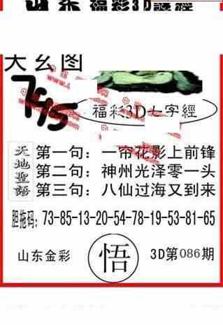 23086期: 福彩3D丹东全图分析