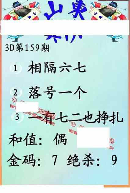 23159期: 福彩3D丹东全图分析