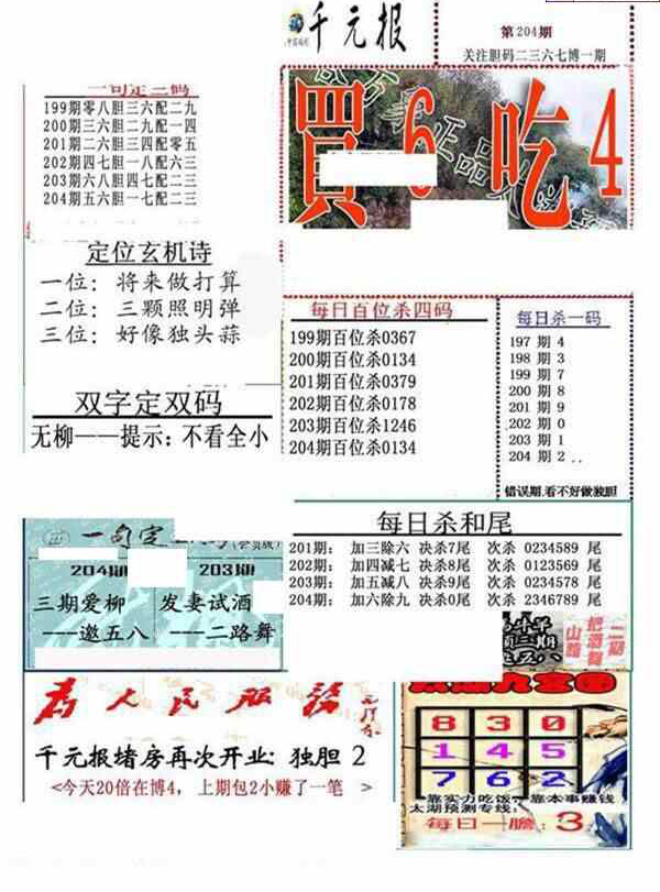 23205期: 福彩3D全套图版参考