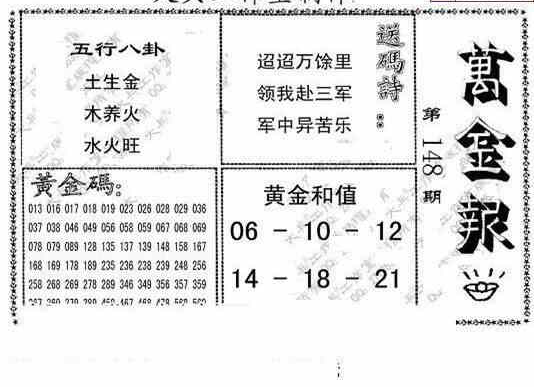 23148期: 大兵福彩3D黄金报图版