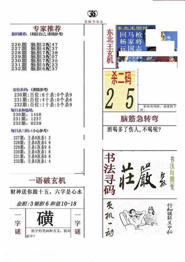 23232期: 福彩3D全套图版参考