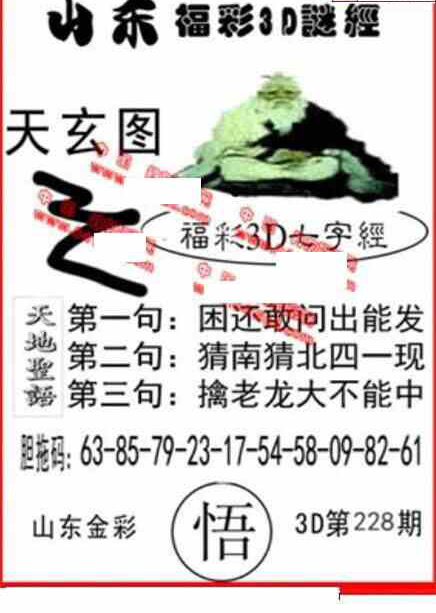 23228期: 福彩3D丹东全图分析