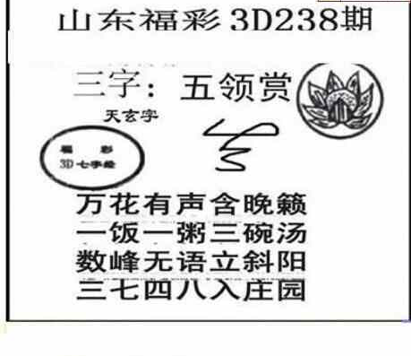 23238期: 三毛3D精品图谜