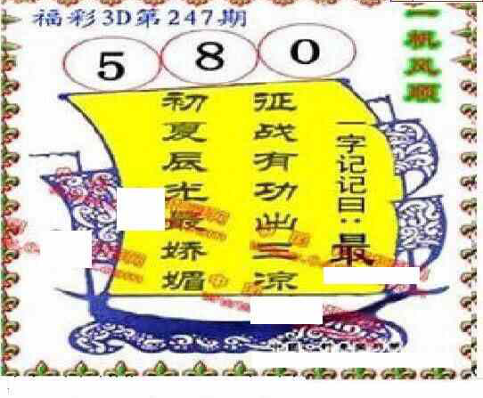 23247期: 福彩3D丹东全图分析