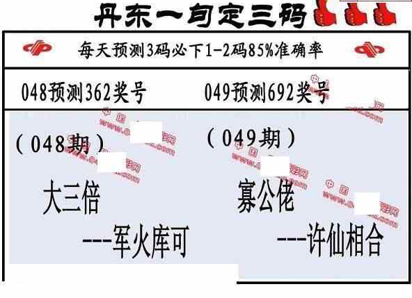 23049期: 福彩3D丹东全图分析