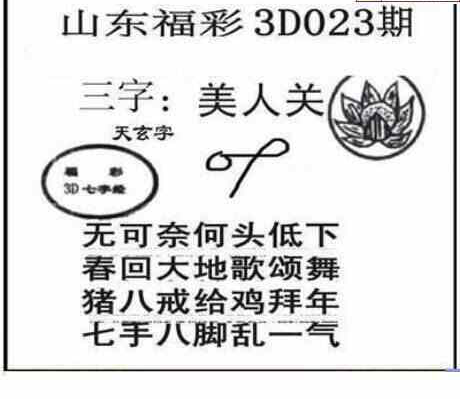 23023期: 三毛3D精品图谜