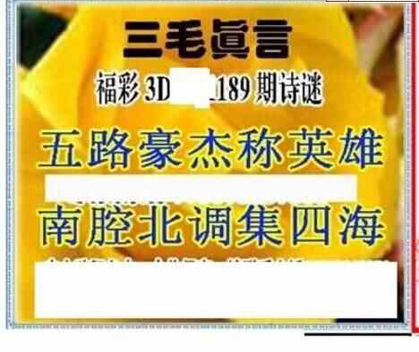 23189期: 三毛3D精品图谜