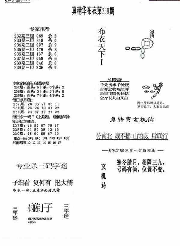 23239期: 福彩3D全套图版参考