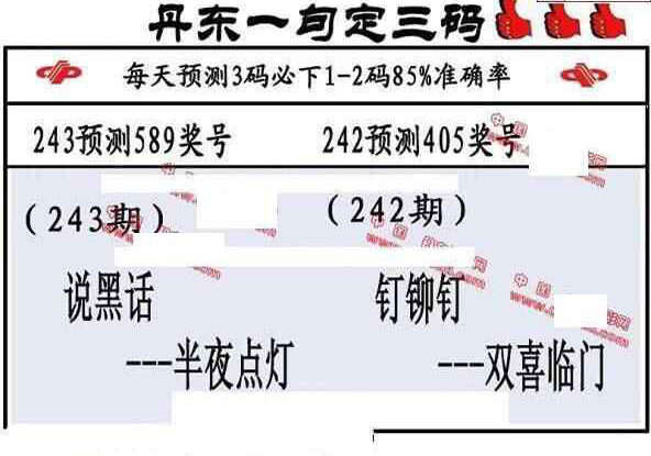 23243期: 福彩3D丹东全图分析