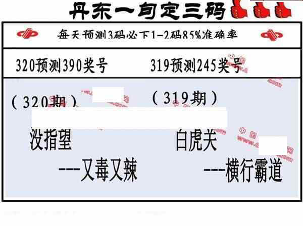 23320期: 福彩3D丹东全图分析