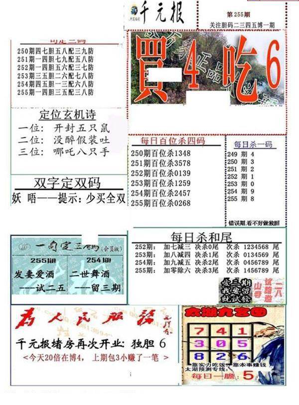 23255期: 福彩3D全套图版参考