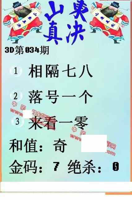 23034期: 福彩3D丹东全图分析