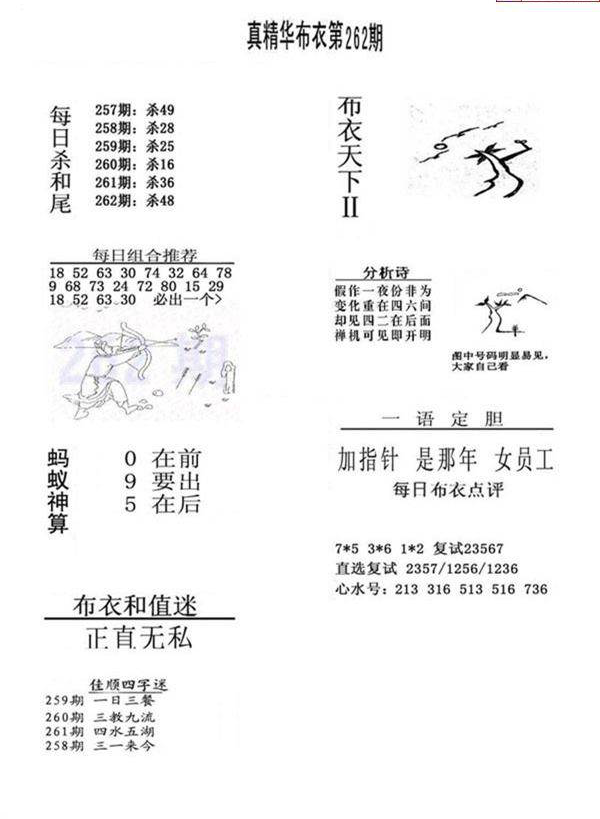 23262期: 福彩3D全套图版参考