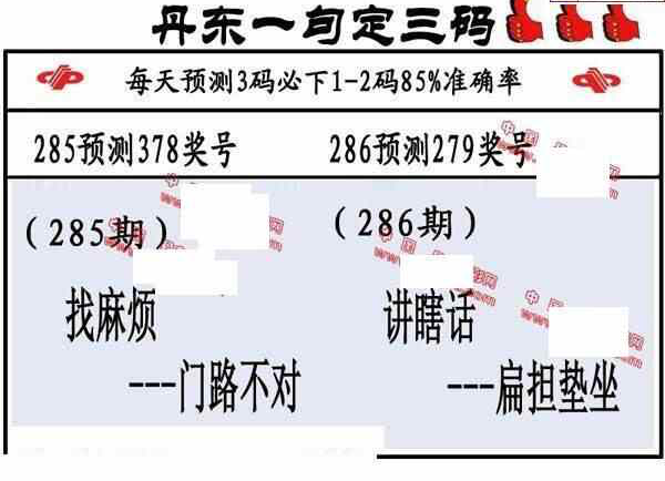 23286期: 福彩3D丹东全图分析