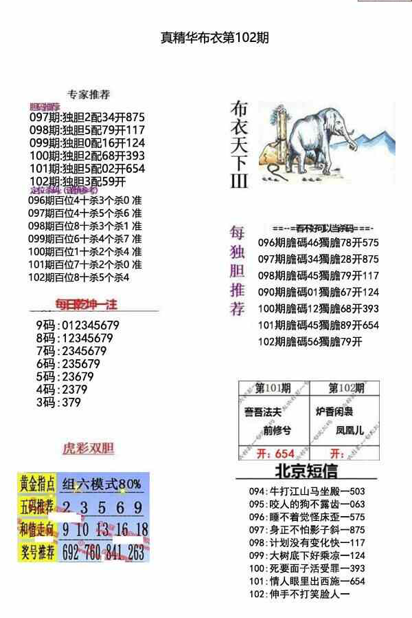 23102期: 福彩3D全套图版参考