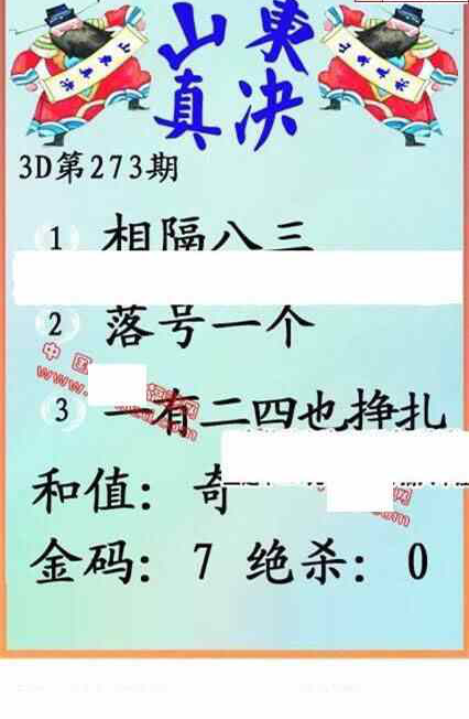 23273期: 福彩3D丹东全图分析