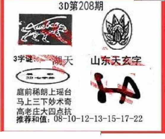 23208期: 福彩3D丹东全图分析