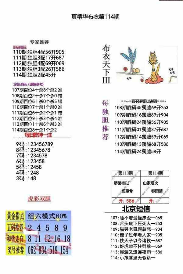 23114期: 福彩3D全套图版参考