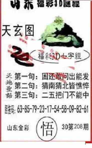 23208期: 福彩3D丹东全图分析