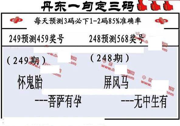 23249期: 福彩3D丹东全图分析