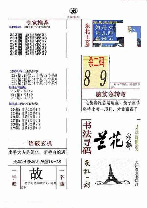 23229期: 福彩3D全套图版参考