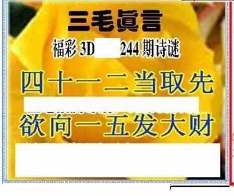 23244期: 三毛3D精品图谜