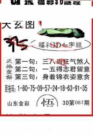 23087期: 福彩3D丹东全图分析