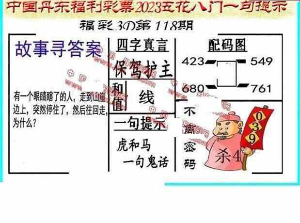 23118期: 福彩3D丹东全图分析