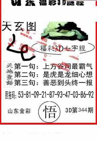 22344期: 福彩3D丹东全图分析