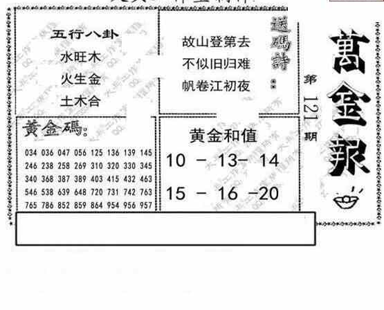 23121期: 大兵福彩3D黄金报图版