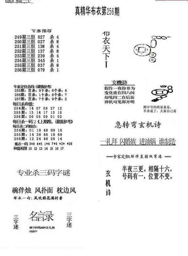 23256期: 福彩3D全套图版参考