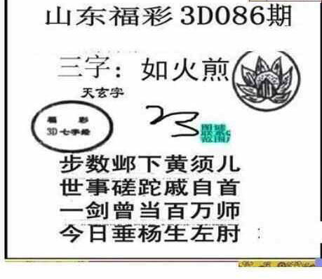 23086期: 三毛3D精品图谜