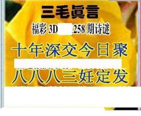 23258期: 三毛3D精品图谜