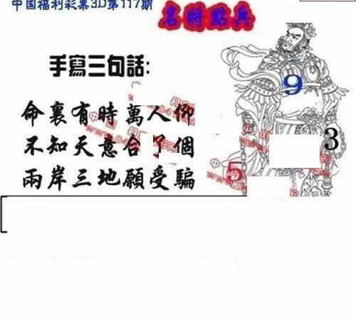 23117期: 福彩3D丹东全图分析