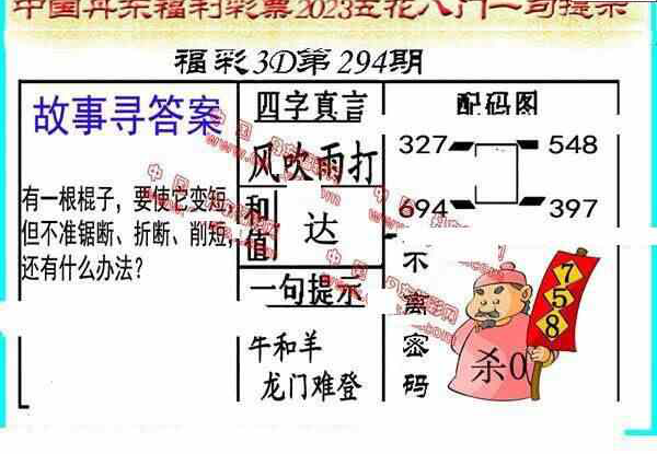 23294期: 福彩3D丹东全图分析