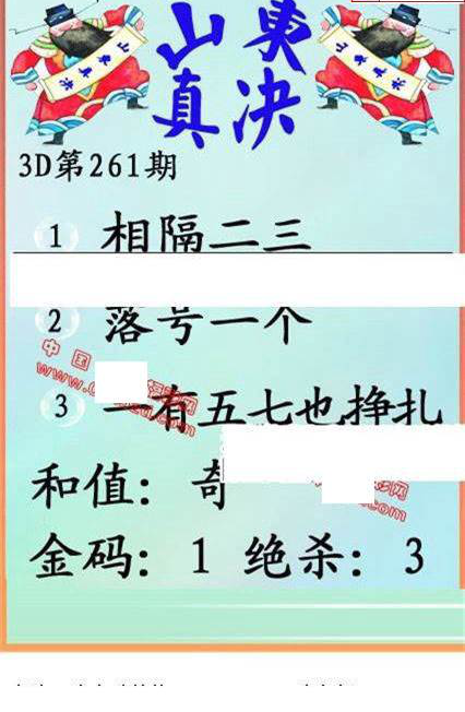 23261期: 福彩3D丹东全图分析