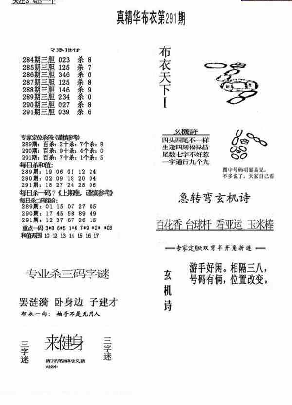 23291期: 福彩3D全套图版参考