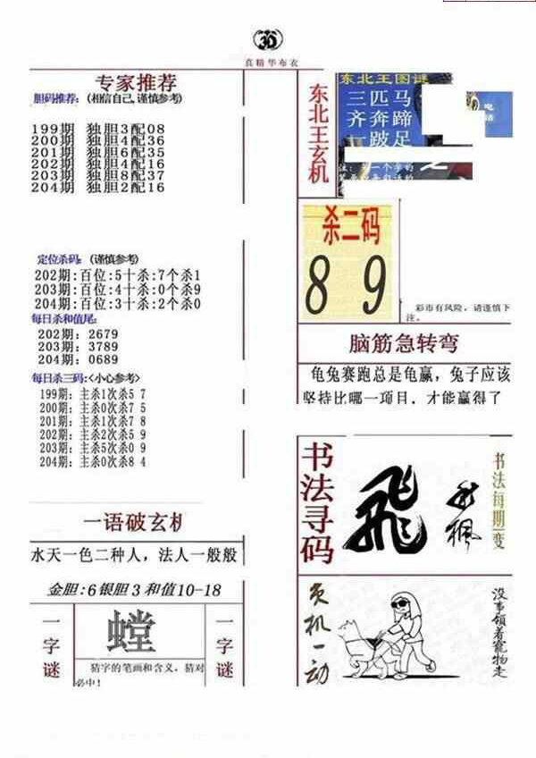 23205期: 福彩3D全套图版参考