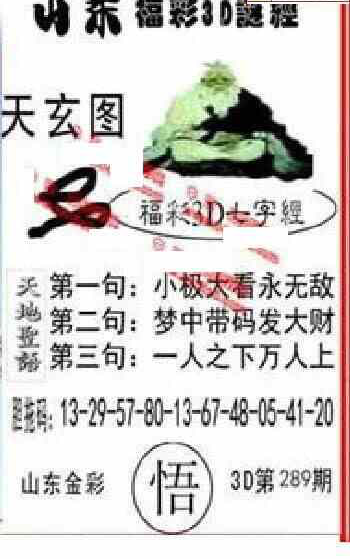 23289期: 福彩3D丹东全图分析