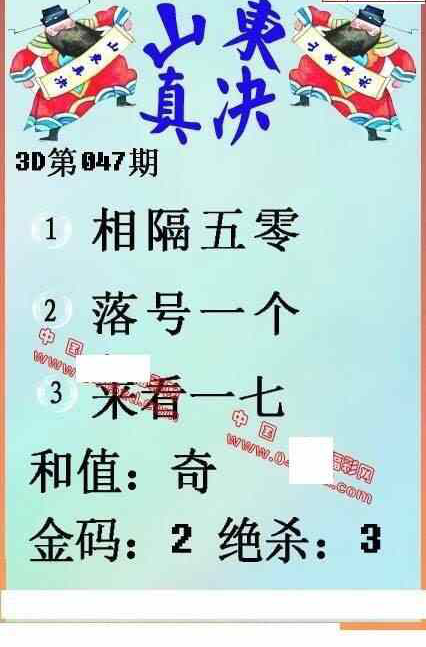 23047期: 福彩3D丹东全图分析