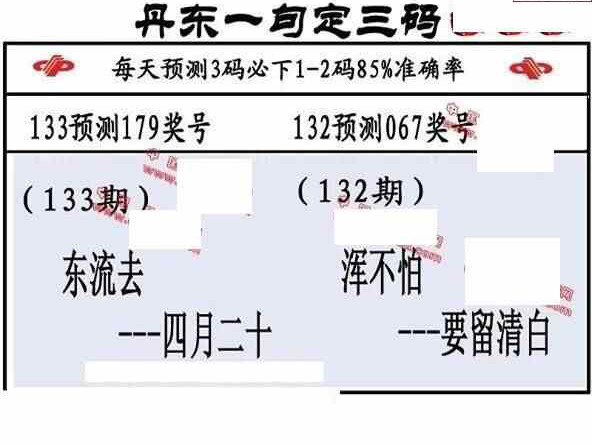 23133期: 福彩3D丹东全图分析