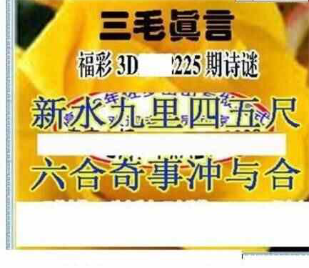 23225期: 三毛3D精品图谜