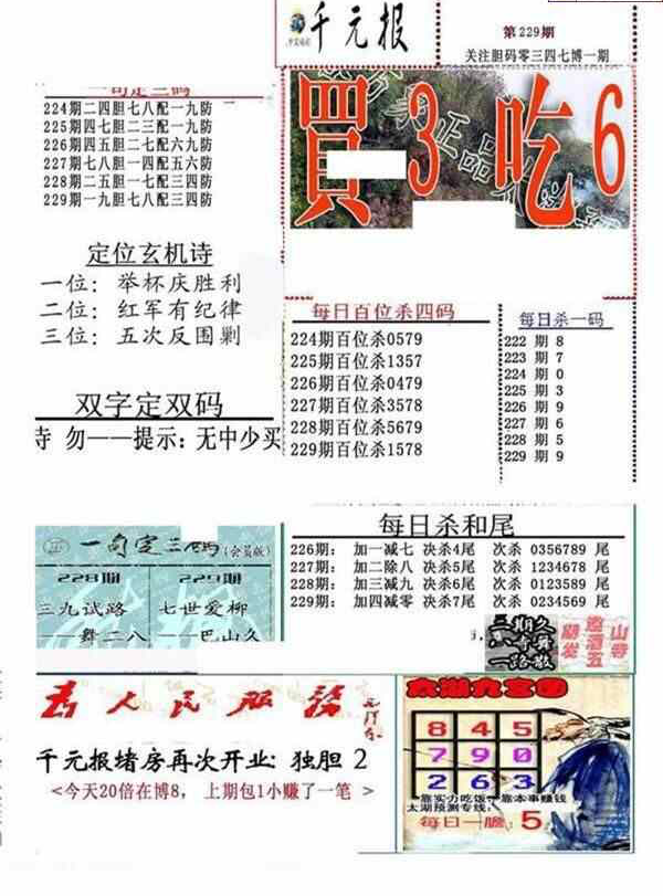 23229期: 福彩3D全套图版参考